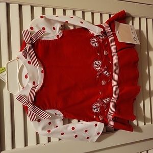 NWT: Bonnie Baby 2 piece Candy Cane Jumper